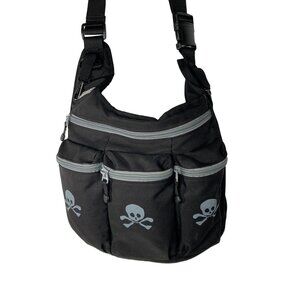 Bulbhead dads diaper bag crossbones black padding Adjustable Pockets